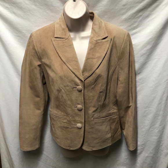 Bernardo Suede Leather Jacket Womens Sz S Genine